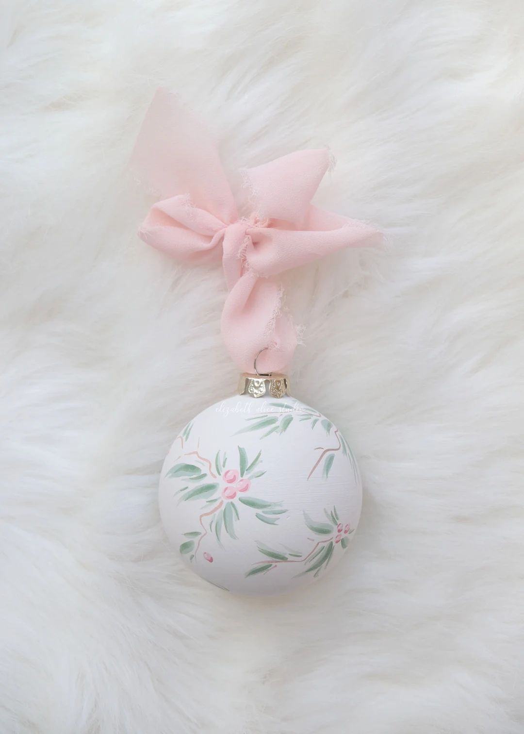Hand-painted Ornament Pink Berry - Etsy | Etsy (US)