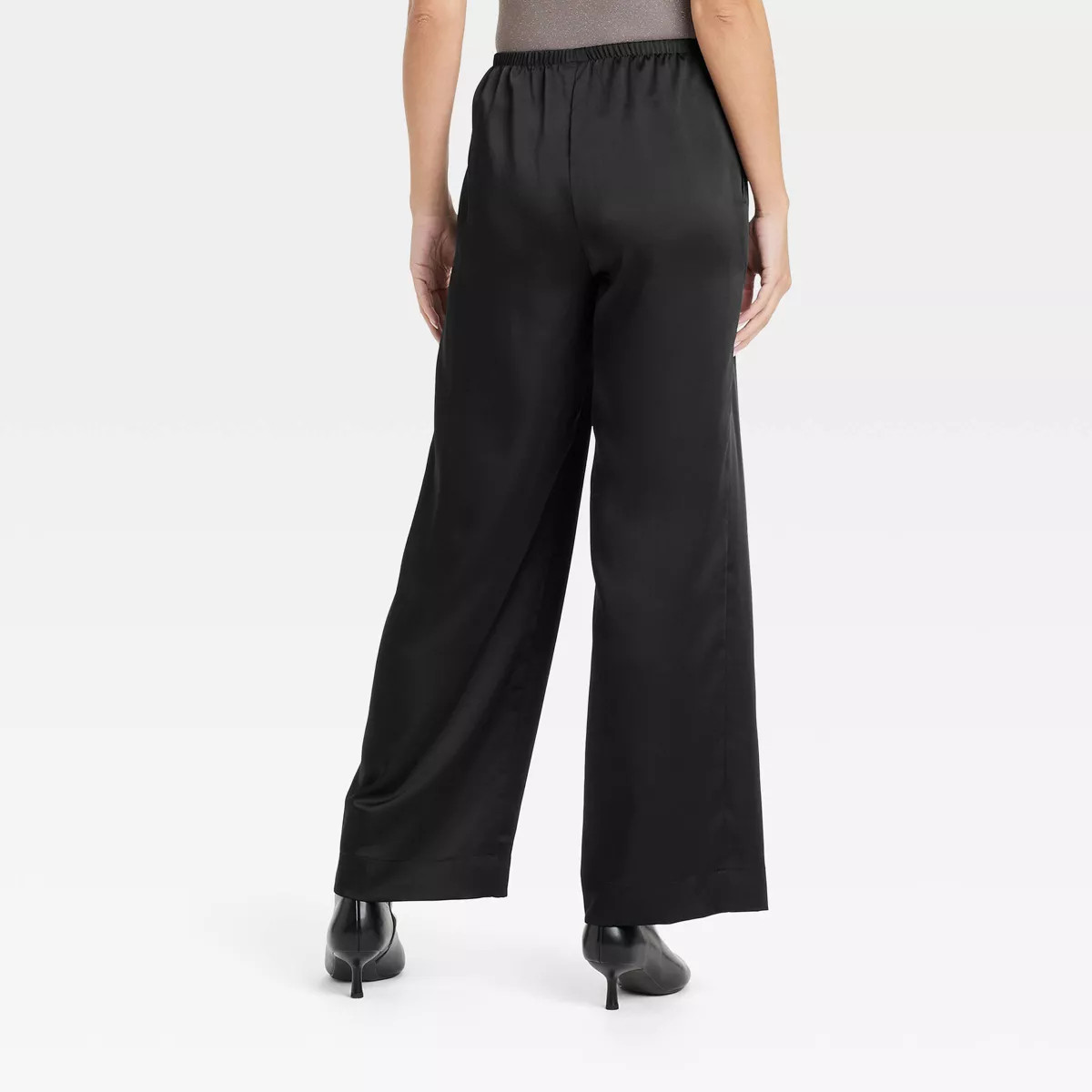Women's Mid-Rise Straight Leg Satin Pull-On Pants - A New Day™ | Target