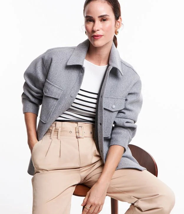 Blusa em Tricõ com Textura Canelada e Estampa Listrada Branco Neve | Renner (BR)