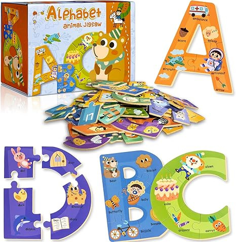 Wooden Alphabet Puzzles for Kids Ages 3-5, ABC Learning for Toddlers Ages 3+, Sight Words Letter ... | Amazon (US)