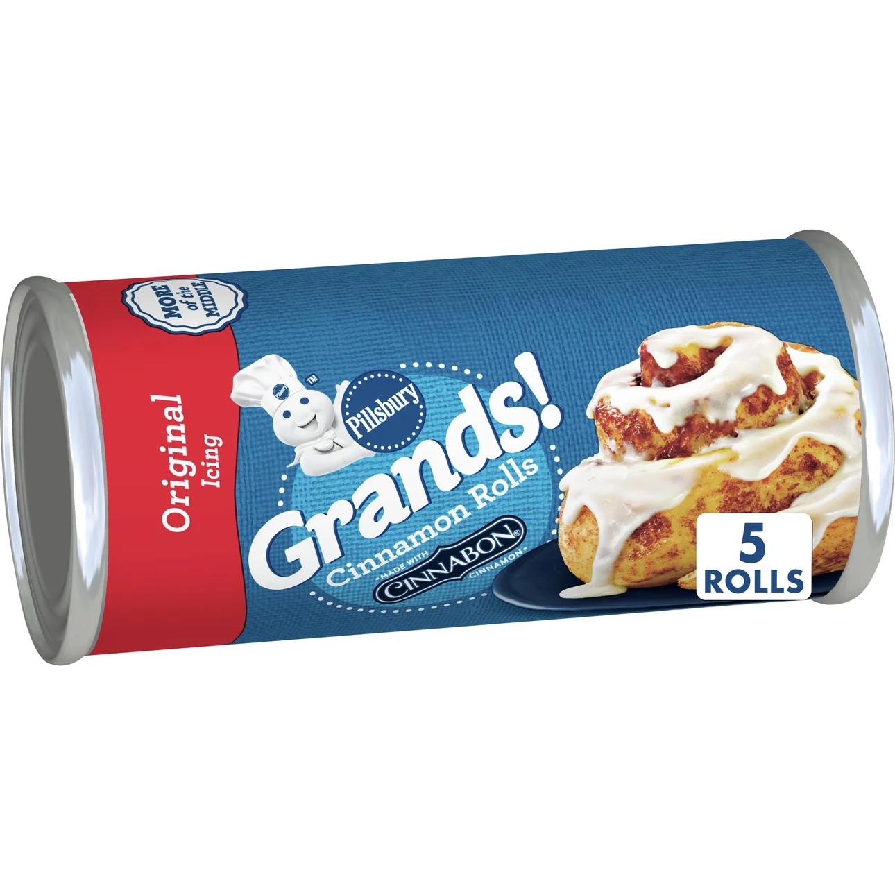 Pillsbury Grands! Cinnamon Rolls with Cinnabon Cinnamon and Original Icing, 5 ct., 17.5 oz | Walmart (US)
