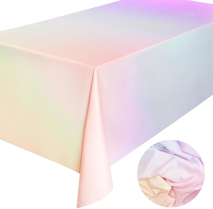 xo, Fetti Pastel Gradient Washable Tablecloth - 9 ft. | Birthday Party Decorations, Bachelorette ... | Amazon (US)