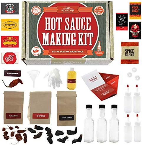 DIY Gift Kits Hot Sauce Making Kit, 26 Piece Set, Gourmet Spicy Gift Set For Men, Featuring 5th G... | Amazon (US)