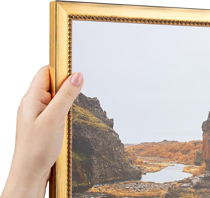 ArtToFrames 20x38 Inch Gold Picture Frame, This 0.75 Inch Custom Poster Frame is Gold Square with... | Amazon (US)