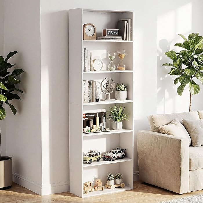 GRUSIGN 71" Tall 6-Tier Bookshelf, Large Open Display Bookcase with Ample Storage, Floor Standing... | Amazon (US)