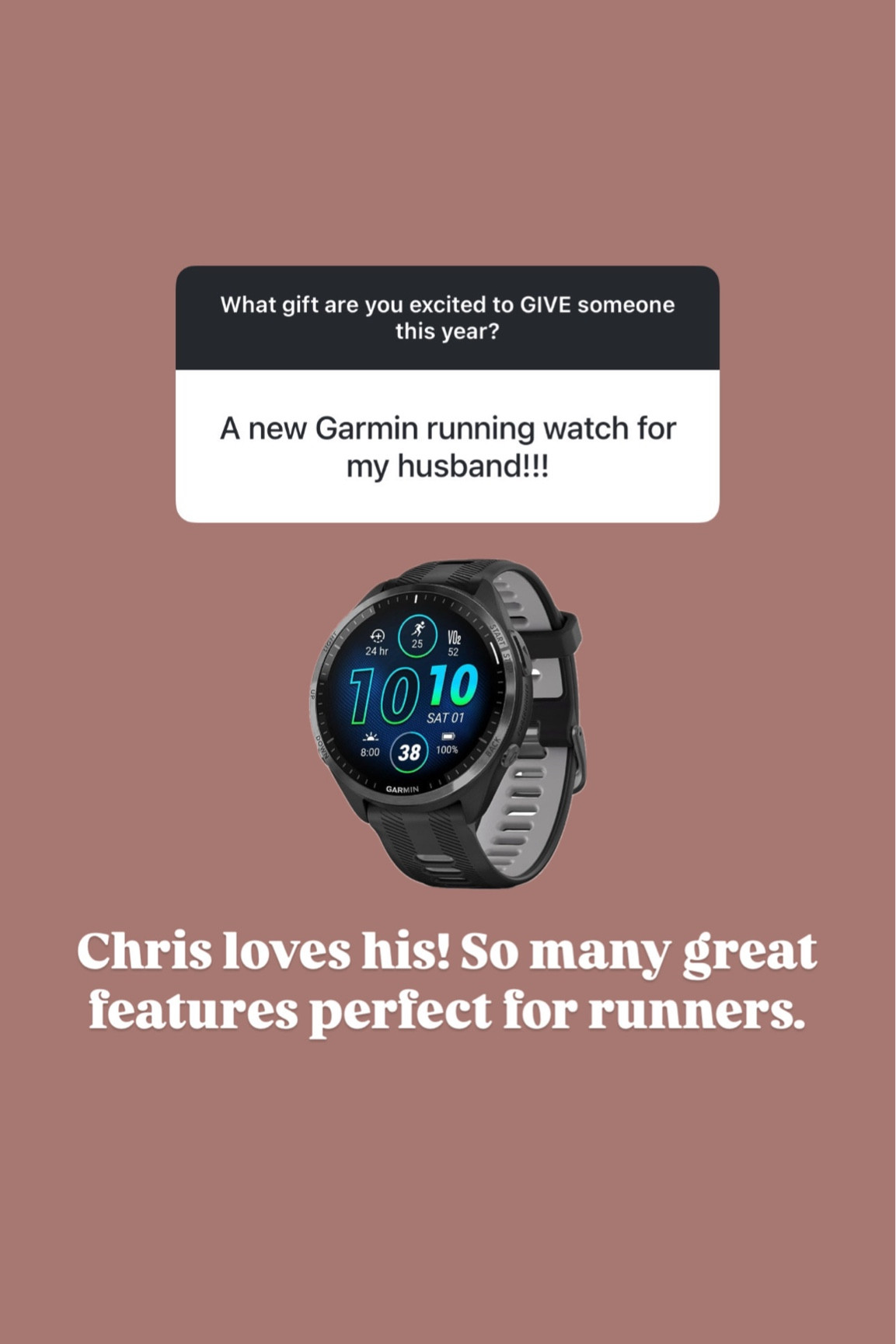 Highly recommend this for if your husband is a runner! 

Loverly Grey, husband gifts, runner gifts, garmin watch, splurge gifts for him

#LTKHoliday #LTKGiftGuide