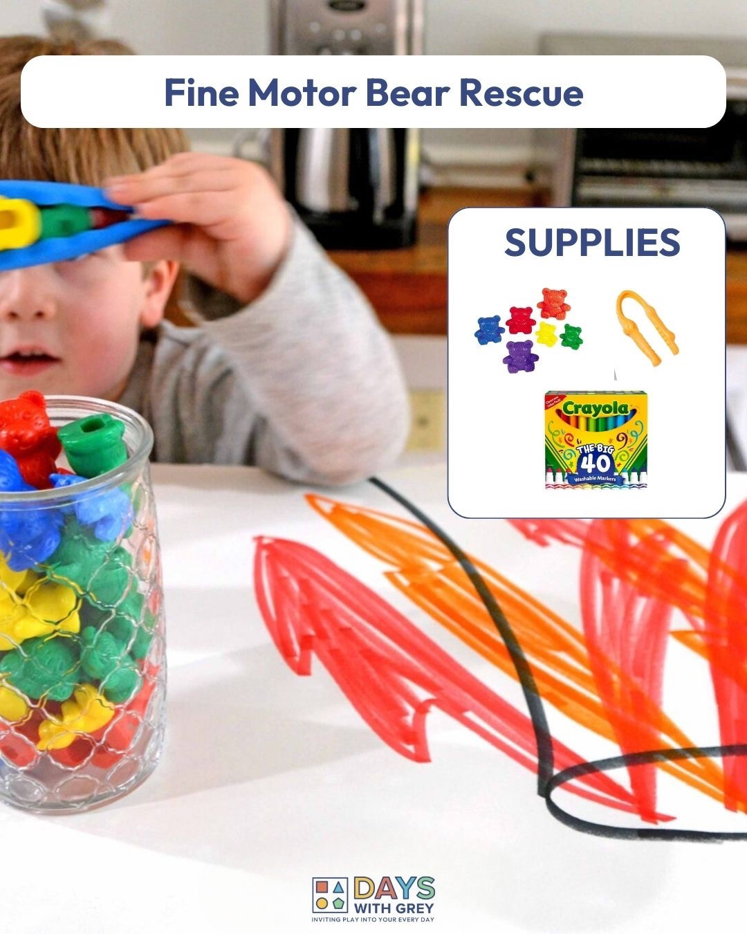 We adore this fine motor activity bear rescue for toddlers and preschoolers! Draw a volcano and some lava and place some counting bears in it- ask your child to save the bears with the tongs! 

#LTKKids #LTKFindsUnder50 #LTKFamily