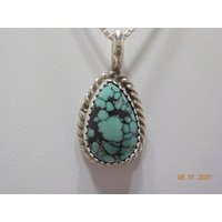 Vintage Turquoise Pendant Necklace | 3713 Sterling Signed Ct | Etsy (US)