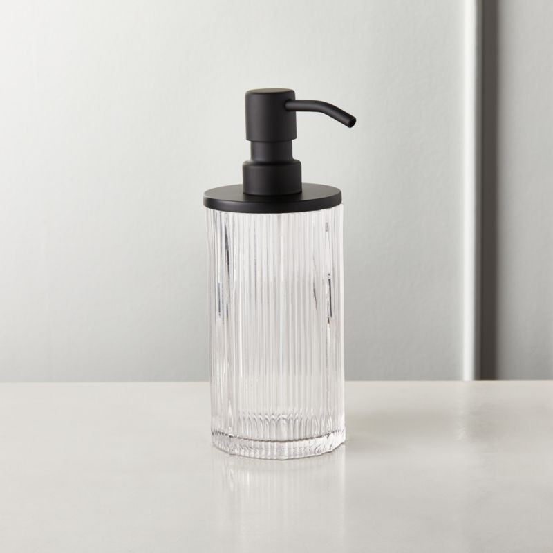 Athena Black Ribbed Glass Soap Pump + Reviews | CB2 | CB2