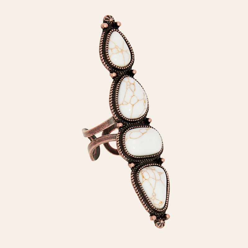 Rockin' C Copper & Cream Four Stone Long Ring | Cavender's