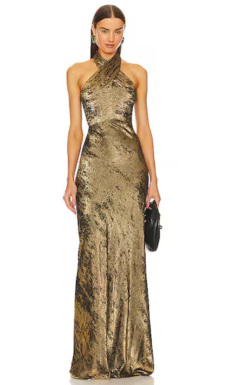 Alberta Dress in Brass | Revolve Clothing (Global)