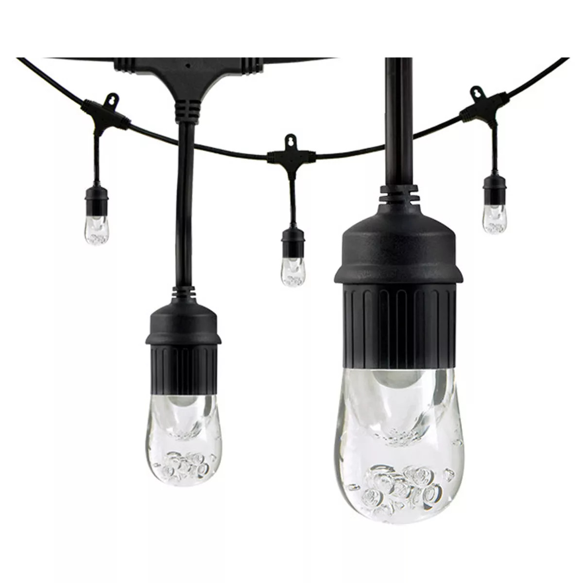 9ct Classic Café Outdoor String Lights Integrated LED Bulb - Black Wire - Enbrighten | Target