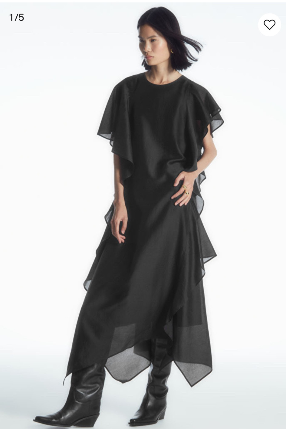 COS Ruffle Asymmetric Midi Dress