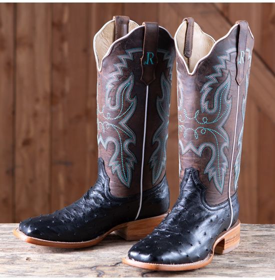 R. Watson Ladies' Black Full Quill Ostrich Boots | Rod's Western Palace/ Country Grace