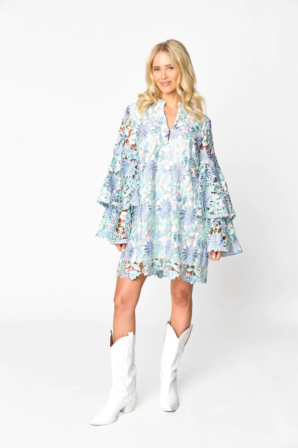 BuddyLove | Gayle Long Sleeve Mini Dress | Bellflower | BuddyLove