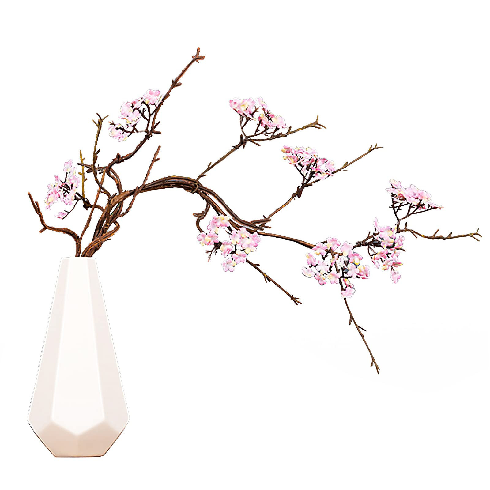 Artificial Cherry Blossom Flowers Branch 34in Tall Faux Pink Cherry Flowers with Long Branch Stem... | Amazon (US)