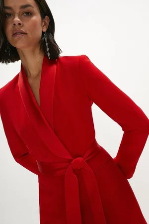 Tuxedo Tie Waist Mini Dress | Coast UK & IE