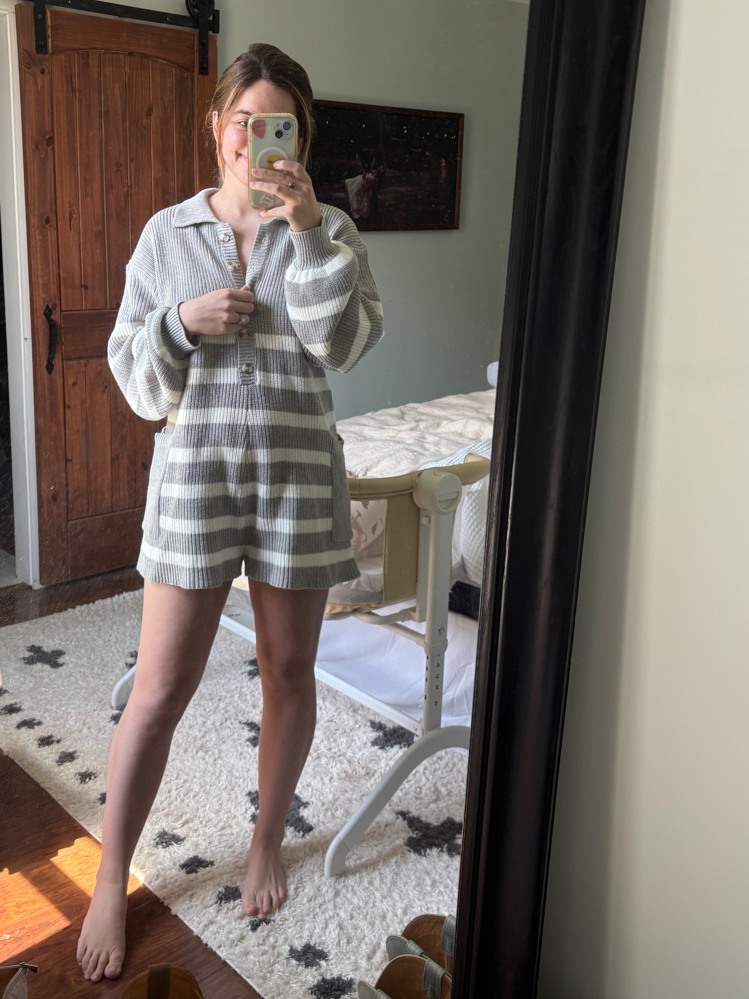 Bump friendly/ breast feeding friendly knit romper! Easy throw and go outfit! Buttons are functional so easy access to feed!

#LTKU #LTKBump #LTKBaby