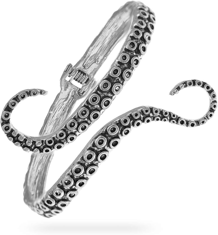 Pulsera de Tent\u00e1culo de Pulpo Animal de Mar Oc\u00e9ano con Bisagra Abierta Brazalete de Bra... | Amazon (US)