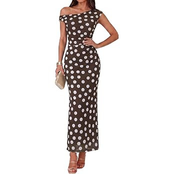 GRACE KARIN Women One Shoulder Bodycon Floral Wedding Guest Cocktail Dress | Amazon (US)