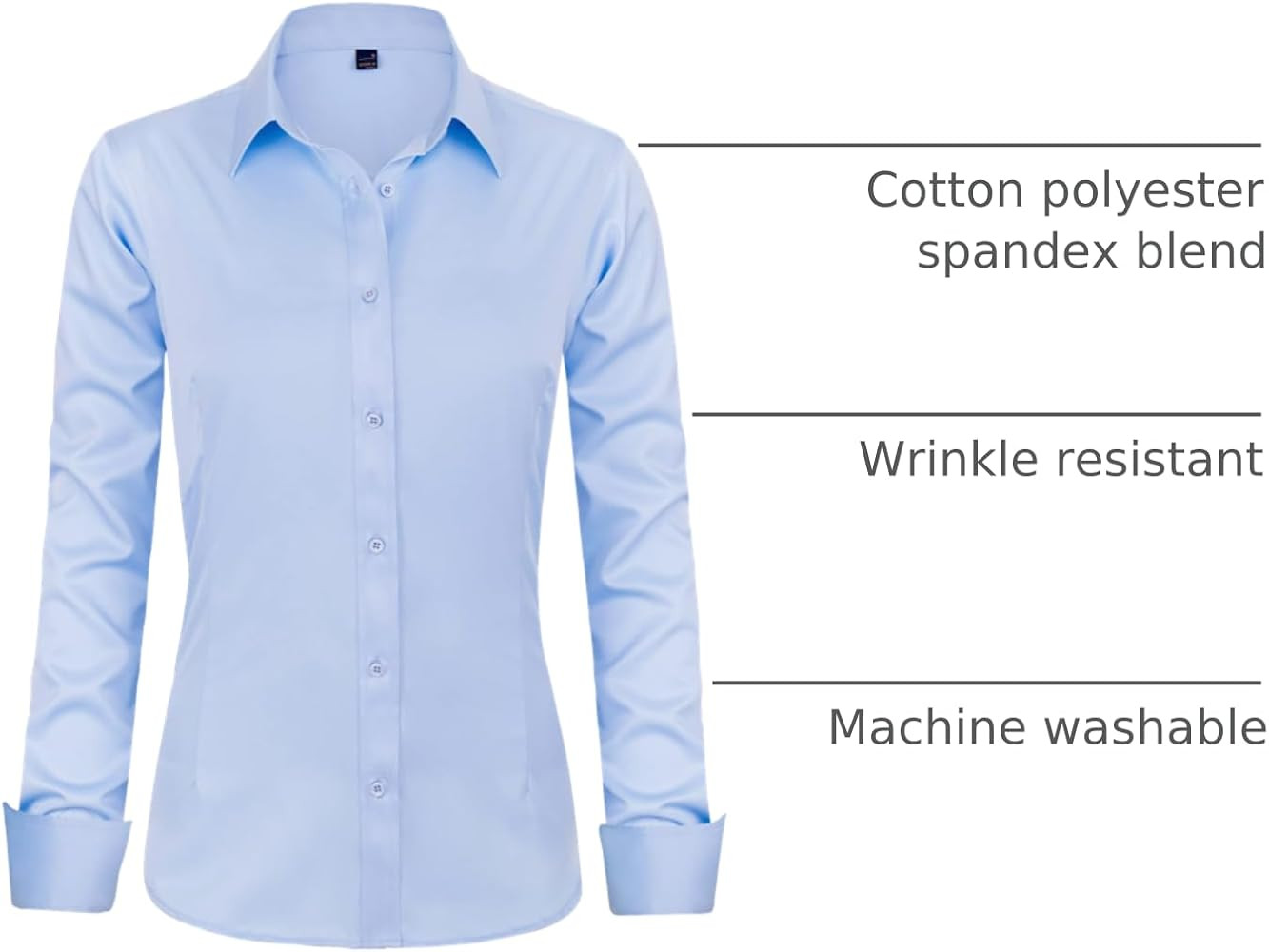 J.VER Womens Dress Shirts Long Sleeve Button Down Shirt Wrinkle-Free Business Casual Blouse Offic... | Amazon (US)