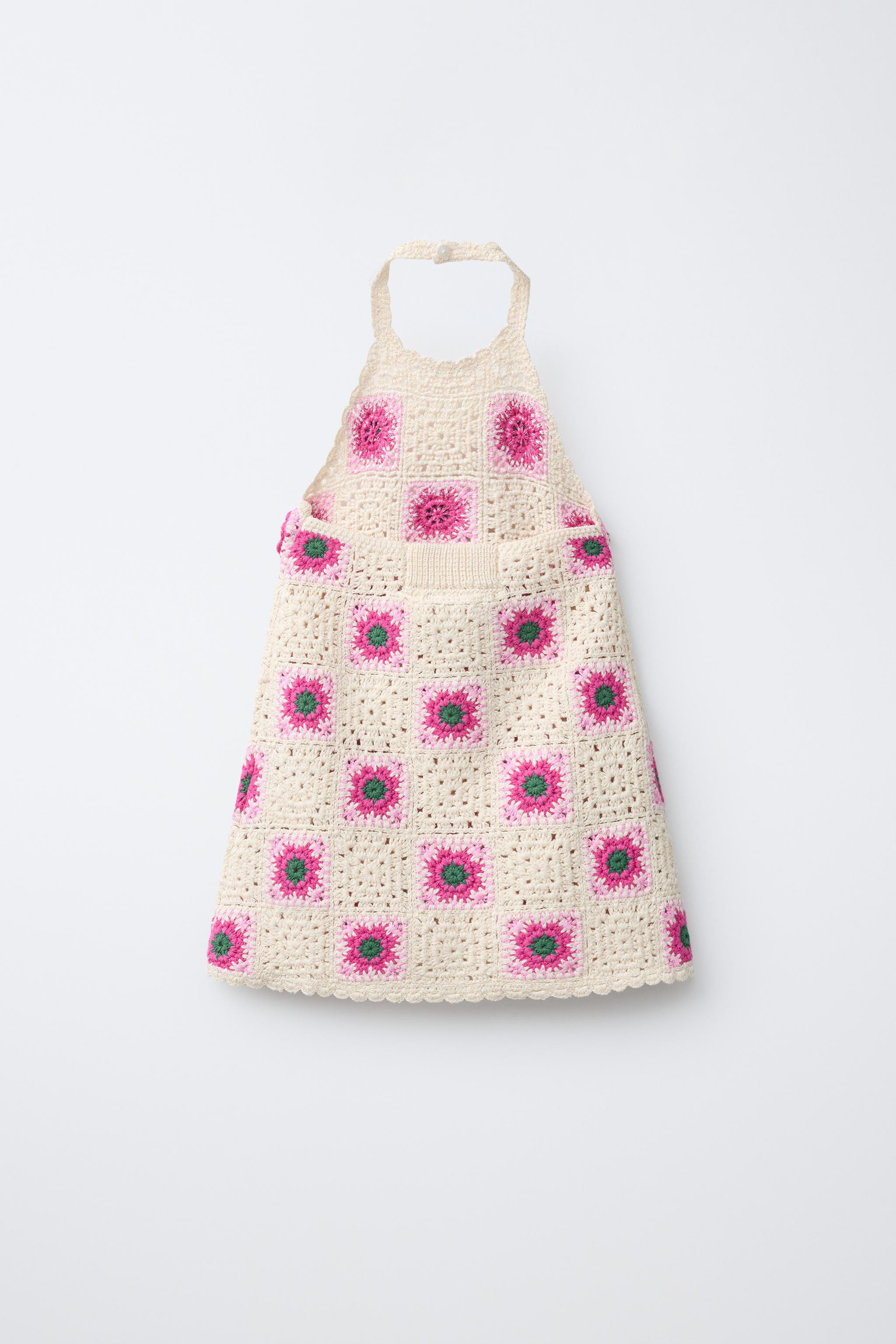 CROCHET KNIT FLORAL DRESS | Zara US