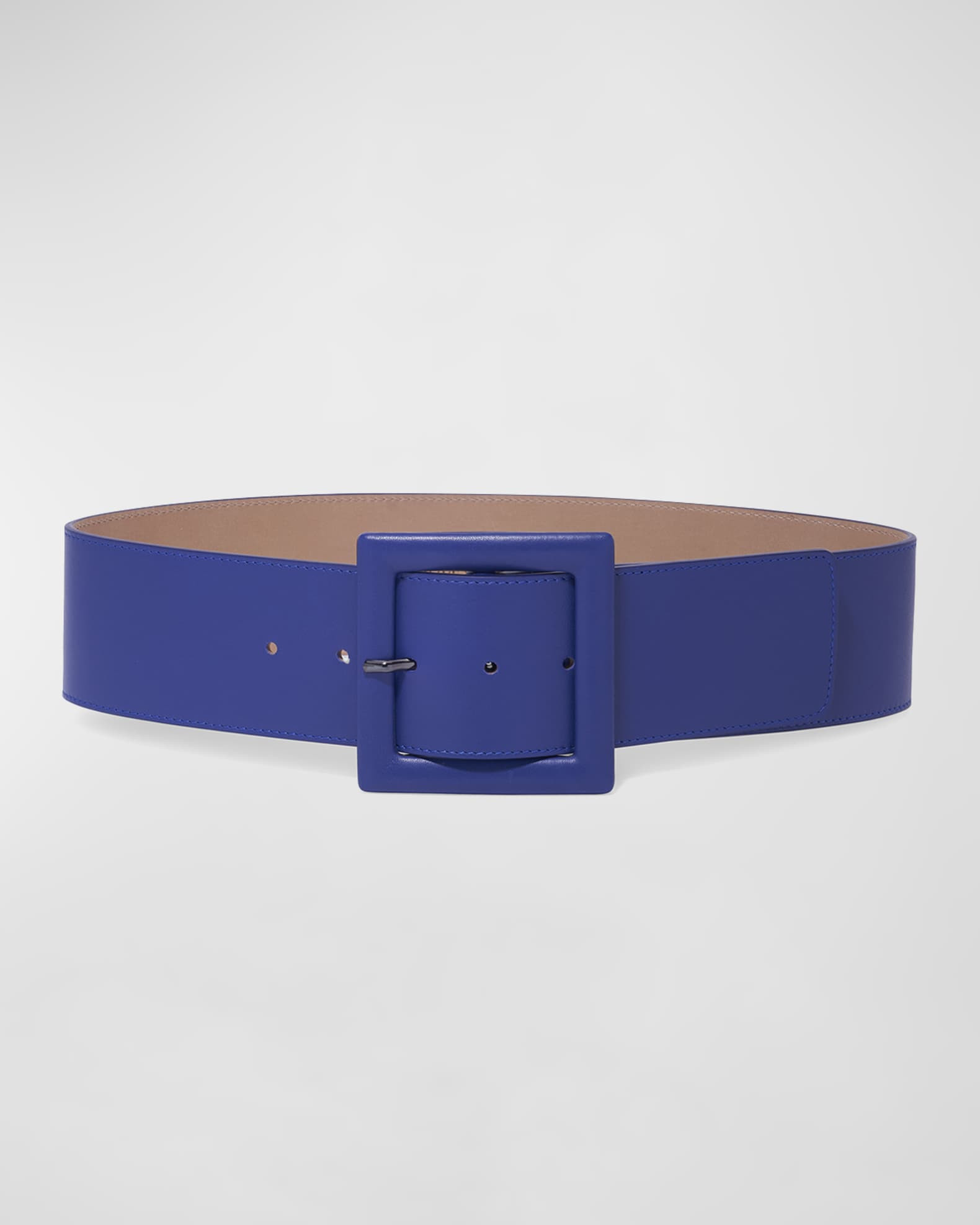 Carolina Herrera Square-Buckle Wide Leather Belt | Neiman Marcus