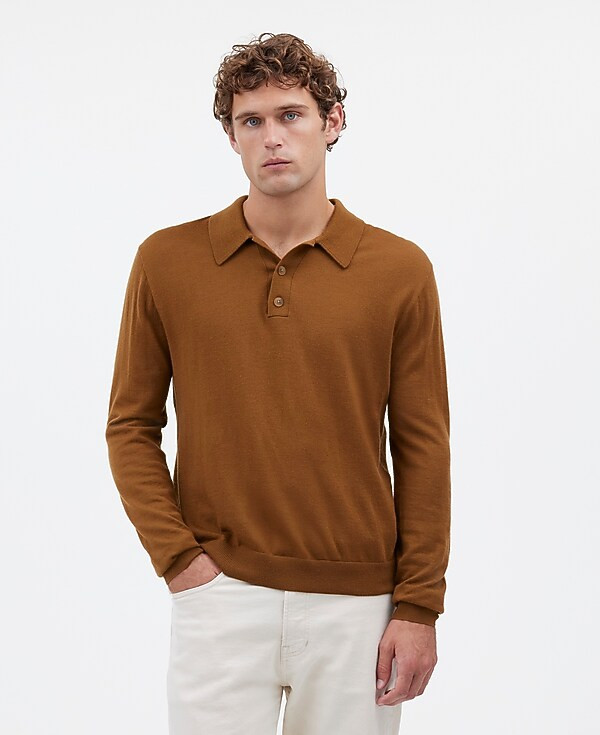 Three-Button Sweater Polo Shirt in Merino Wool | Madewell | Madewell