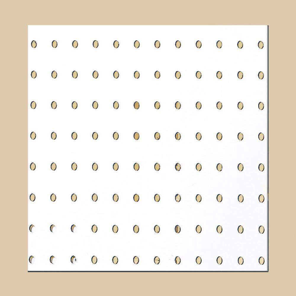 Pegboard White Panel (Common: 3/16 in. x 4 ft. x 8 ft.; Actual: 0.155 in. x 47.7 in. x 95.7 in.) | The Home Depot