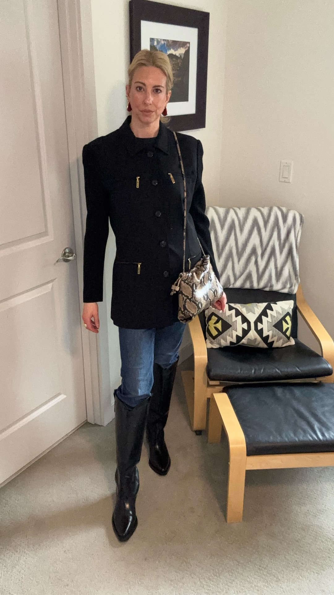 OOTD 3/20/26

Black tee @uniqo
Vintage @escada blazer 
Jeans @gap
Boots @h&m 
Bag @cos
Vintage Raincoat @britishmist 

#LTKootd #LTKOver40 #LTKmomlife
