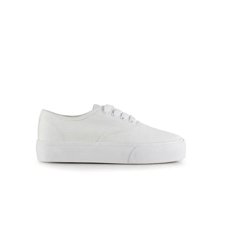 Lace Up Women's Canvas Sneakers in White | Walmart (US)