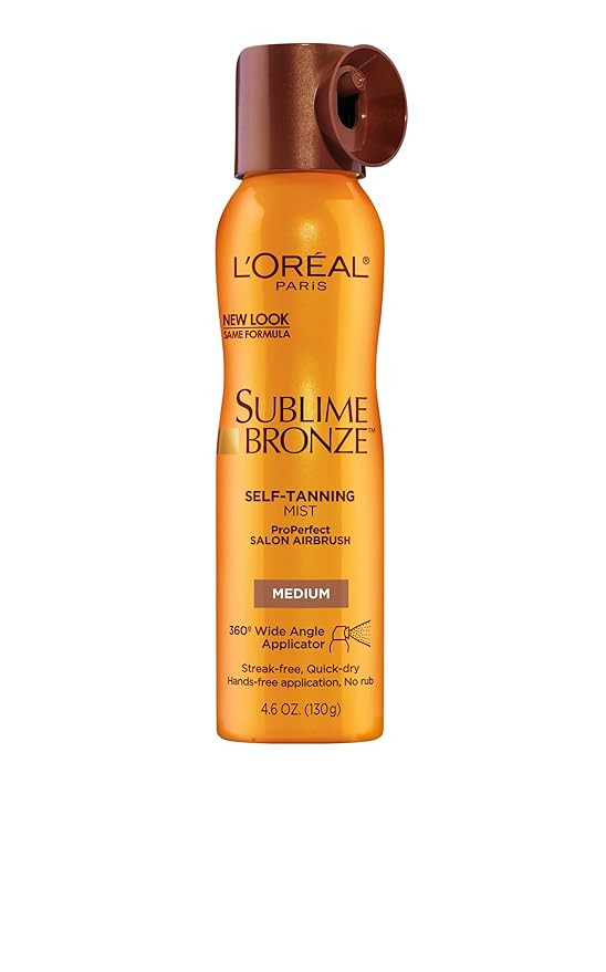 L'Oreal Paris Sublime Bronze Self Tanning Mist, Medium to Natural Spray Tan, 4.6 oz | Amazon (US)