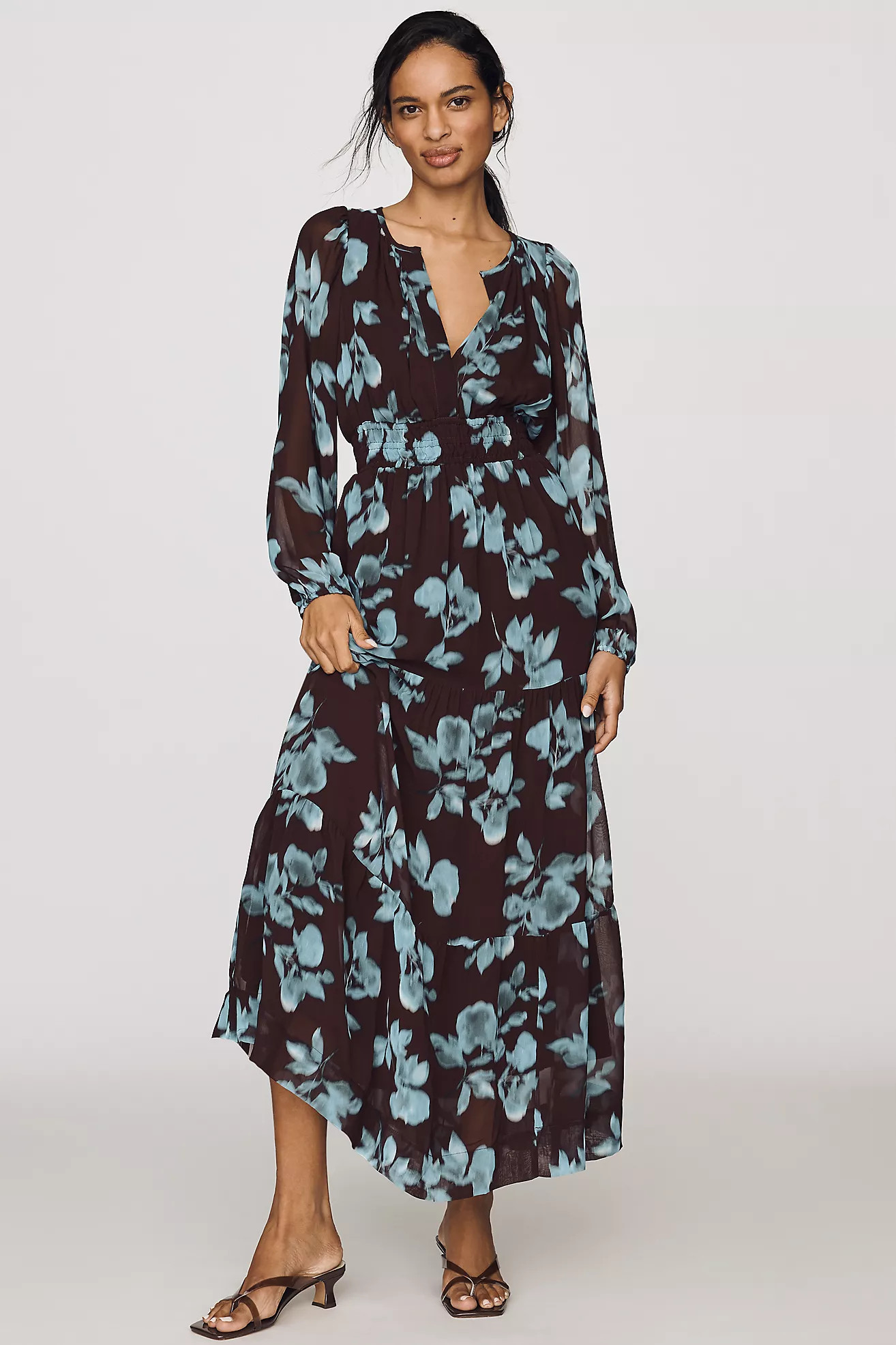 Somerset Maxi Dress: Long-Sleeve Chiffon Edition | Anthropologie (US)