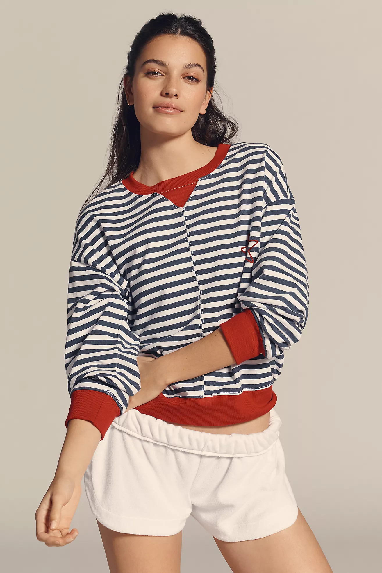 Sundry Stripe Long-Sleeve Pullover Top | Anthropologie (US)
