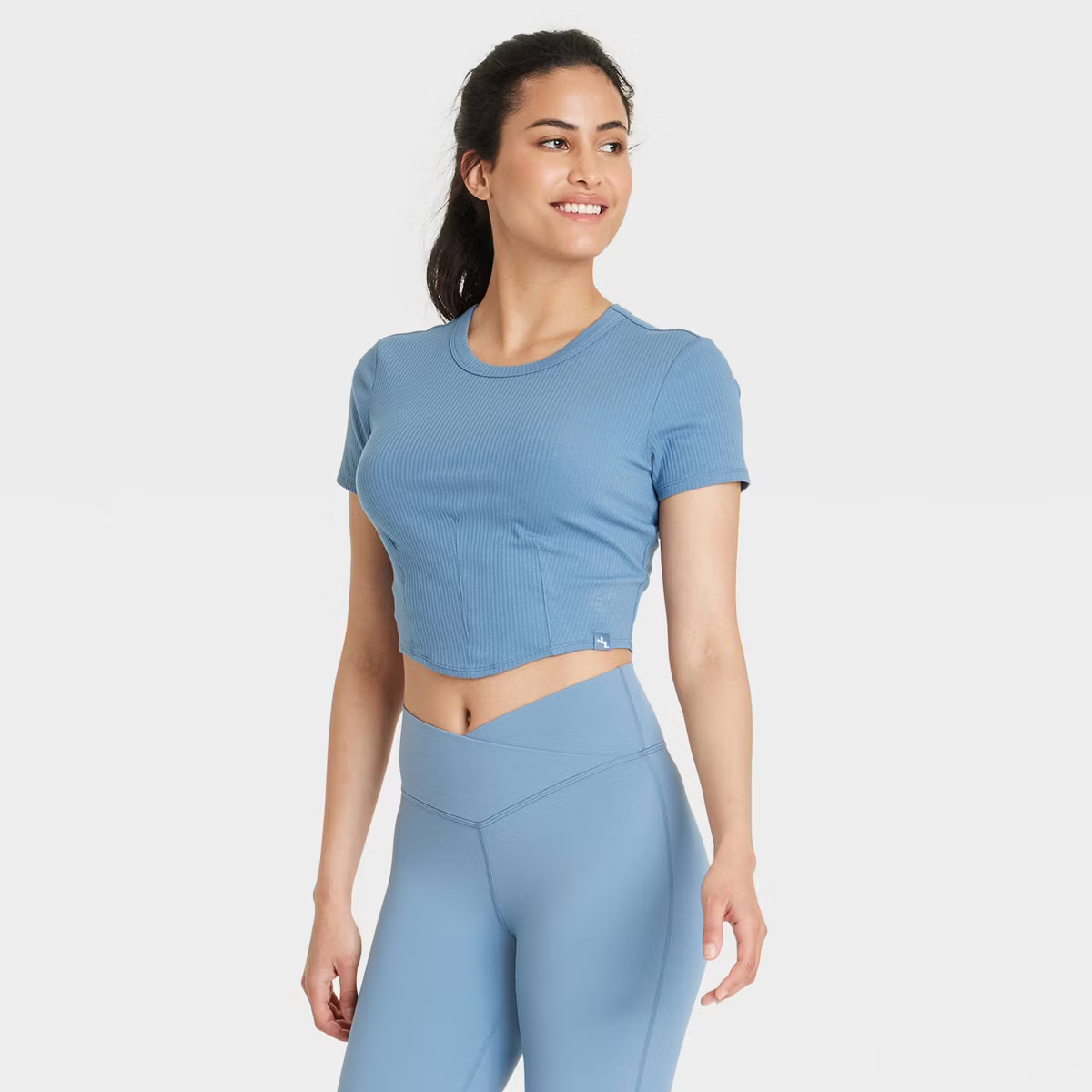 Women's Corset Detail Crop Short Sleeve Top - JoyLab™ | Target