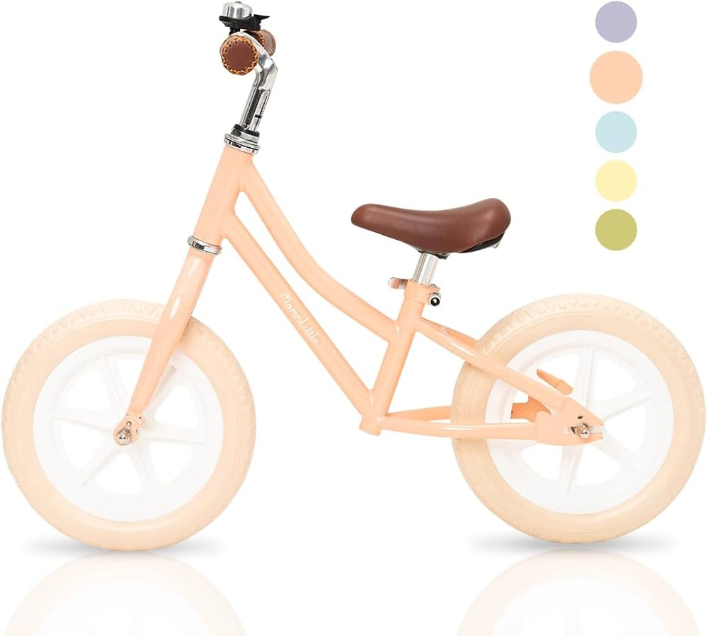 MomnLittle Retro Balance Bike with Vegan Leather Seat and Handlebar Airless Tires for Ages 3~8 Ye... | Amazon (US)