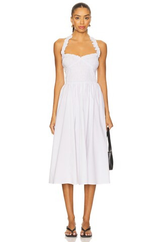 MAJORELLE x Yhasmina Ferrara Alexis Midi Dress in White from Revolve.com | Revolve Clothing (Global)