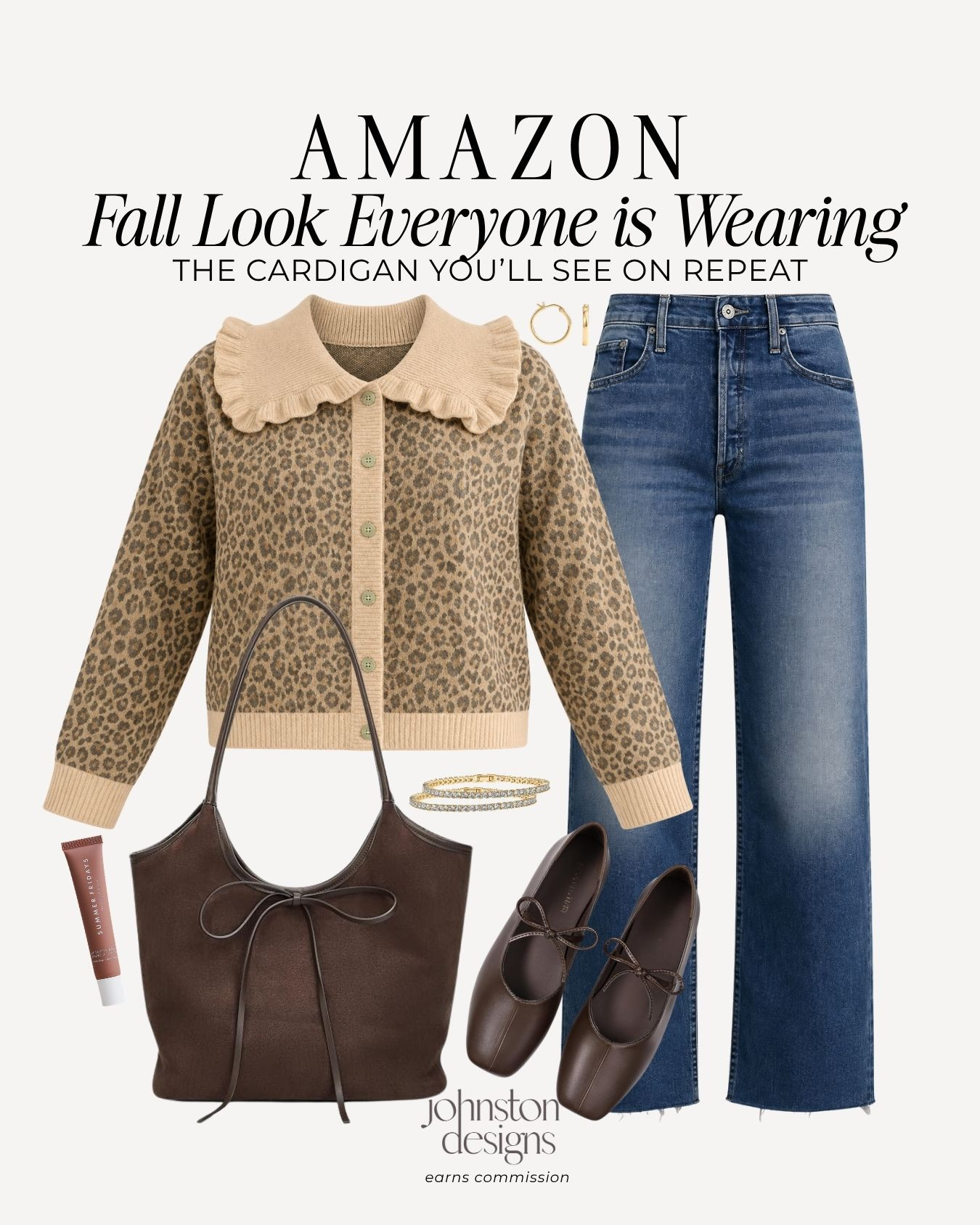 The leopard cardigan you’ll see everywhere this fall. 🤎 Style it with wide-leg jeans, chocolate-brown flats and a bow tote for an easy everyday outfit that feels playful, polished and perfectly on trend.

Amazon leopard cardigan, trendy fall outfit, wide-leg jeans outfit, affordable Amazon fashion, brown ballet flats, casual preppy style, everyday autumn outfit, animal-print sweater

#amazonfashion #amazonfinds #leopardprint #falloutfit #cardiganstyle #affordablefashion #fallfashion #everydaystyle #amazonstyle
 

 #LTKootd #LTKSeasonal