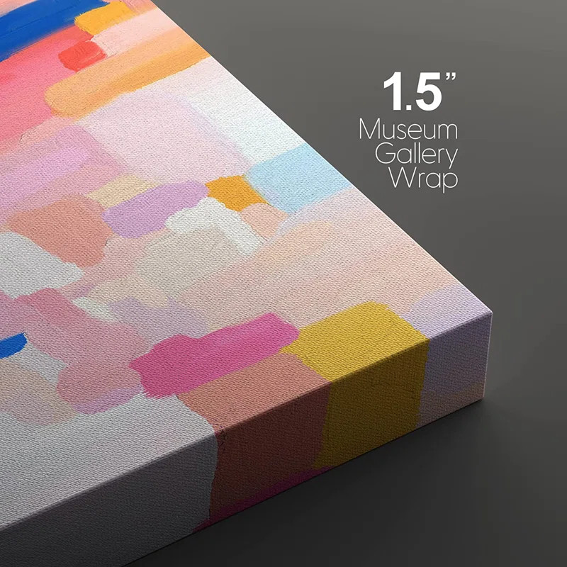 SIGNLEADER Colorful Brushstrokes Bright Pink Abstract Shapes Preppy Decor Wall Art Framed Canvas ... | Wayfair North America