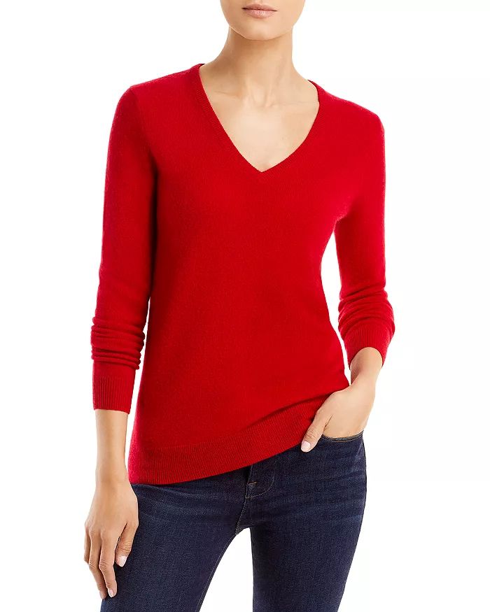 C by Bloomingdale's Cashmere C by Bloomingdale's V-Neck Cashmere Sweater - 100% Exclusive  Women ... | Bloomingdale's (US)
