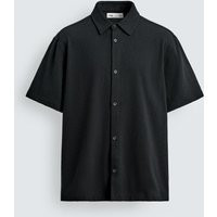 Zara - Regular Fit Textured Shirt - Black - M - Man | Zara US