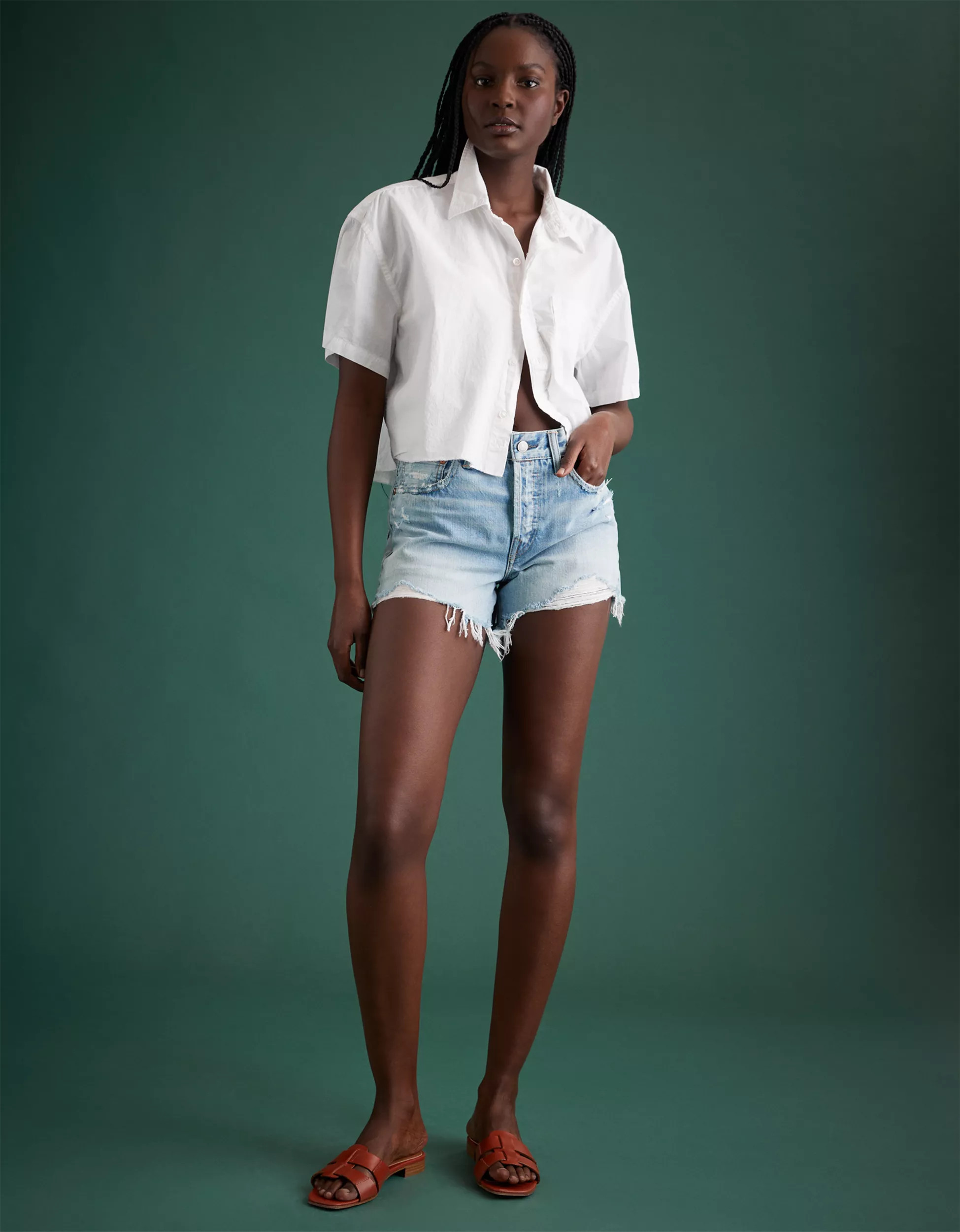 AE77 Premium Classic Denim Short | American Eagle Outfitters (US & CA)