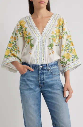 FARM Rio Sicily Dolman Sleeve Bodysuit in Off-White at Nordstrom Rack, Size Small | Nordstrom Rack