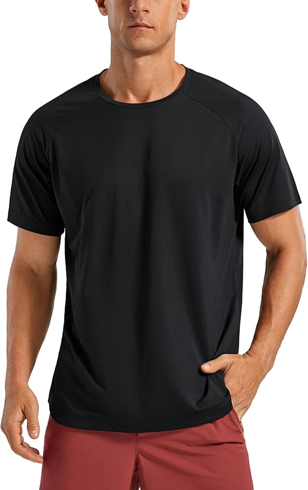 CRZ YOGA Men's Lightweight Short Sleeve T-Shirt Quick Dry Workout Running Athletic Tee Shirt Tops | Amazon (US)