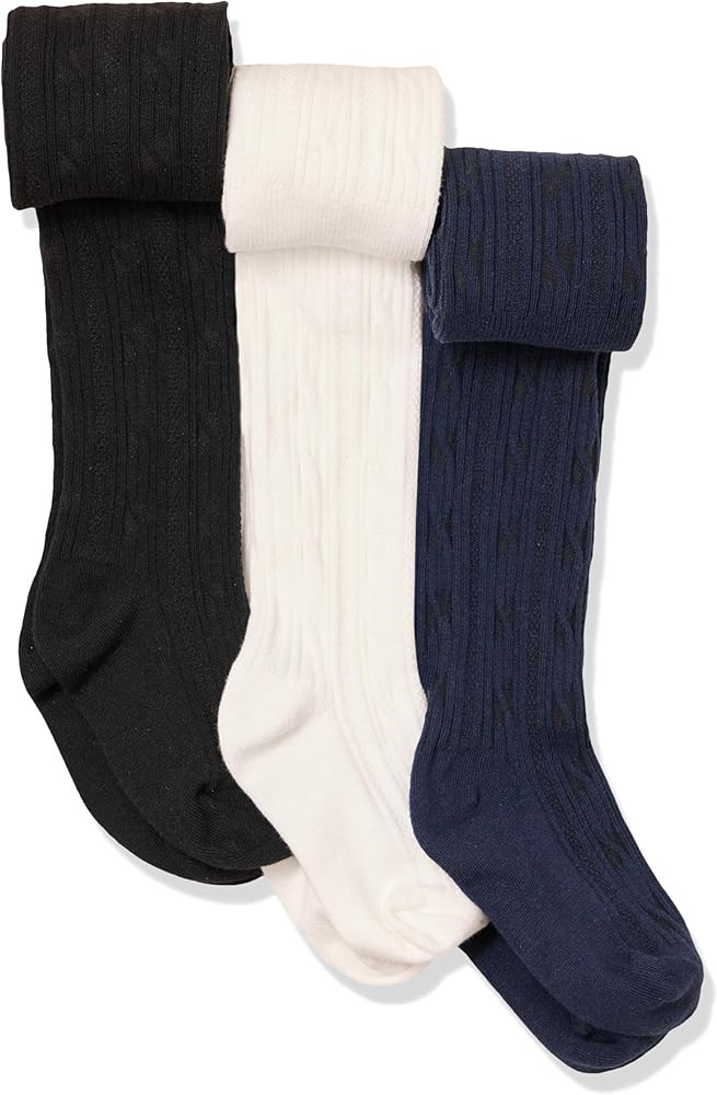 Amazon Essentials Girls' Cable Knit Tight, Pack of 3 | Amazon (US)