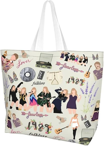 EkOkim Singer Tote Bags Canvas Bag Shopping Bag for Women Reusable Hobo Bag Handbag Travel for TS... | Amazon (US)