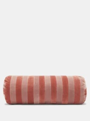 Striped cotton-velvet bolster cushion | Matches (US)