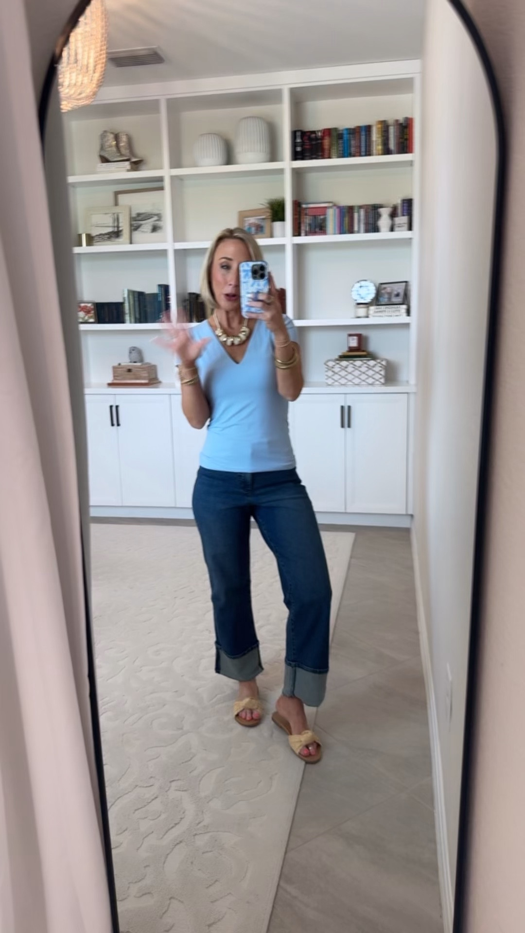 Walmart - best basics + fun finds @walmartstyle #walmartpartner #walmartstyle Cuffed Ankle Jeans - size 0. $19.99. 5 colors and 3 inseams (I got the regular length). Refined Contour V-Neck Tee - size Small. $15. 8 colors. * Goldtone Cord Cream Swirl Resin Bead Necklace - $9.92. * Knot Slide Sandals - TTS. $24.98. 2 colors. * 18k Yellow Gold Plated 20mm Hoop Earrings with Swarovski Crystals - Now $17.99 (Was $129.00!)

#LTKWorkwear#LTKOver40#LTKSeasonal 

 