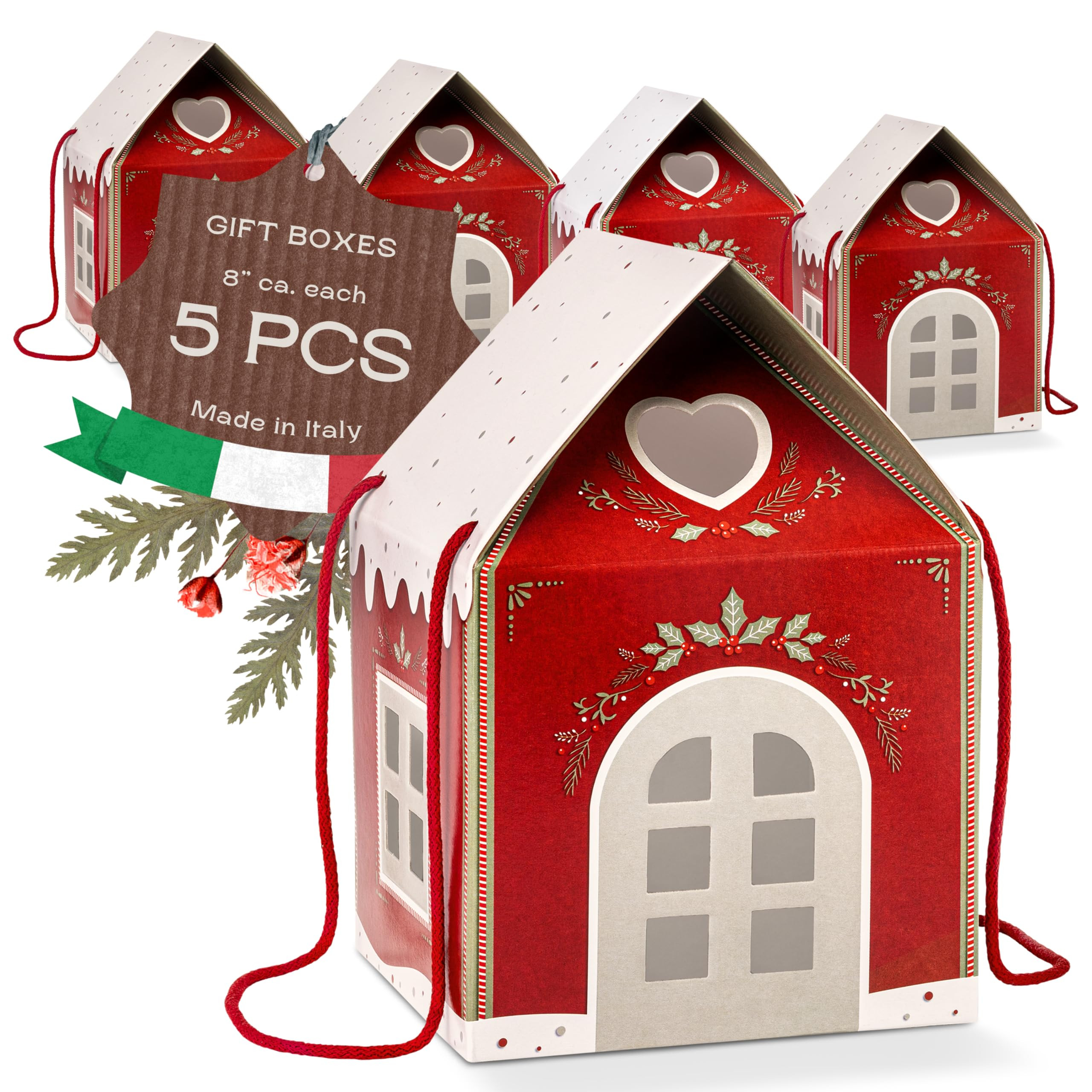 Pack of 5 House Shaped Gift Boxes (7.87 x 7.87 x 7.08 inch) - Mansion Ideal for Presents and for ... | Amazon (US)