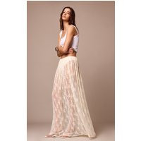 Almond Sheer Lace Maxi Skirt | PrettyLittleThing US